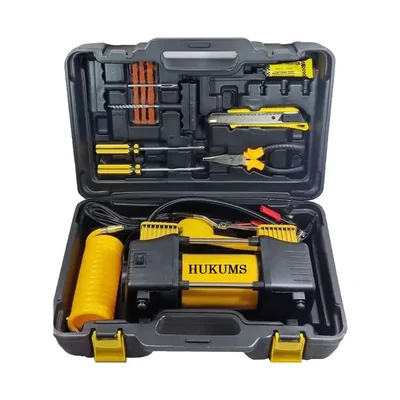 Hukums 12 Volt 150 Psi Dual Cylinder Air Compressor Pump With Tool Kit For Car, Truck, Two Wheelers