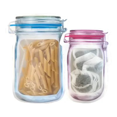 15Pcs Mason Reusable Jar Bottles Bags With Airtight Seal for Food Storage and Delivery