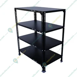ALIJA 36 x 29 x 18 Inches 4 Shelves Multipurpose Storage Rack(Color-Black,Gauge-22 gauge shelves, 16 gauge angle)