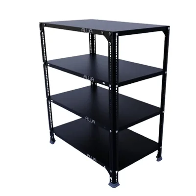 ALIJA 36 x 29 x 18 Inches 4 Shelves Multipurpose Storage Rack(Color-Black,Gauge-22 gauge shelves, 16 gauge angle)
