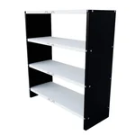 ALIJA 4 Shelves Solid Metal Bookcase/Library/Book Shelf/Rack 36 x 33 x 12 Inch