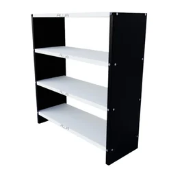 ALIJA 4 Shelves Solid Metal Bookcase/Library/Book Shelf/Rack 36 x 33 x 12 Inch(Color-Black)