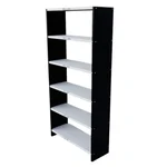 ALIJA 6 Shelves Solid Metal Bookcase/Library/Book Shelf/Rack 72 x 35 x 12 Inch (Black and Ivory)