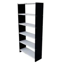 ALIJA 6 Shelves Solid Metal Bookcase/Library/Book Shelf/Rack 72 x 35 x 12 Inch (Black and Ivory)