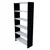 ALIJA 6 Shelves Solid Metal Bookcase/Library/Book Shelf/Rack 72 x 35 x 12 Inch (Black and Ivory)