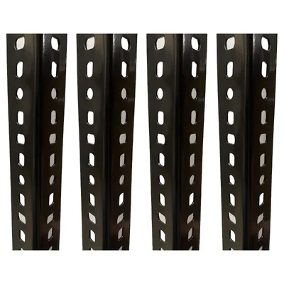 Alija 72 inch Slotted Angle Black Colour, Powder Coating (Pack of 4)