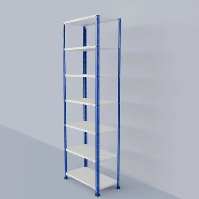 Alija 84 x 29 x 15 Inch 7 Shelves Multipurpose Storage Rack With Accessories ( Colour- Blue & Ivory)(Gauge-22 Gauge)