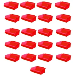 Alkon 100 x 110 x 55 mm Red and Blue Tiny Storage Bin (612/T) - Pack of 21(Color-Red)