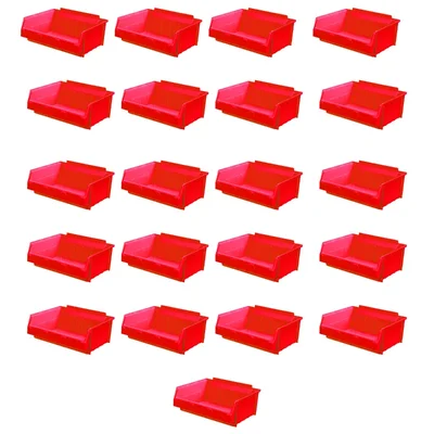 Alkon 100 x 110 x 55 mm Red and Blue Tiny Storage Bin (612/T) - Pack of 21(Color-Red)