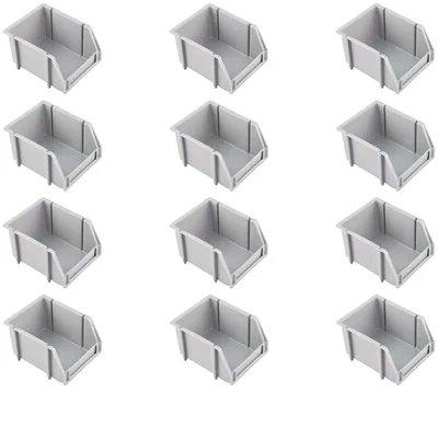 Alkon 125 x 100 x 75 mm Grey Storage Bin (PBR 205) - Pack of 12