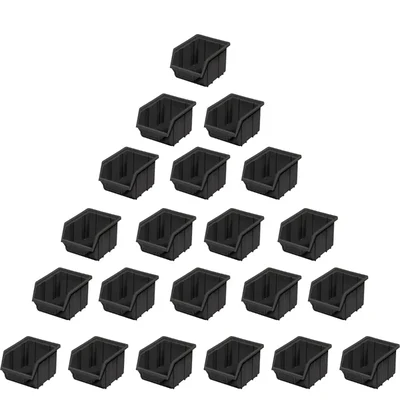 Alkon 150 x 110 x 75 mm Black Hippo Bin (612/S) - Pack of 21