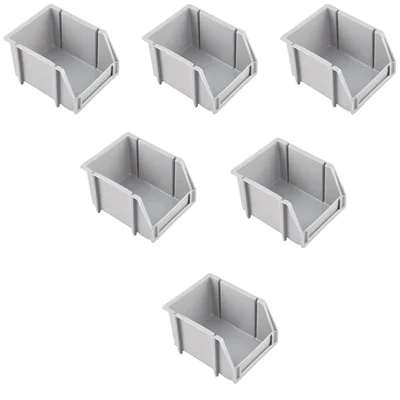 Alkon 125 x 100 x 75 mm Grey Storage Bin (PBR 205) - Pack of 6