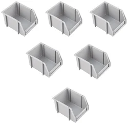Alkon 125 x 100 x 75 mm Grey Storage Bin (PBR 205) - Pack of 6