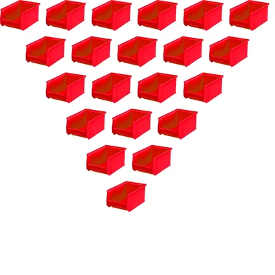 Alkon 230 x 150 x 126 Blue and Red Bull Bin (Bin 25) - Pack of 21(Color-Red)