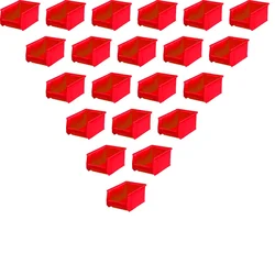 Alkon 230 x 150 x 126 Blue and Red Bull Bin (Bin 25) - Pack of 21(Color-Red)