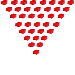 Alkon 230 x 150 x 126 Blue and Red Bull Bin (Bin 25) - Pack of 36(Color-Red)