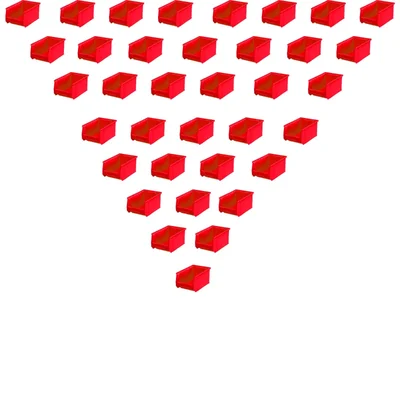 Alkon 230 x 150 x 126 Blue and Red Bull Bin (Bin 25) - Pack of 36(Color-Red)