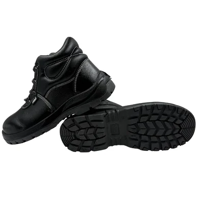 Allen Cooper AC 1008 High Ankle Safety Shoes, Black-Grey(Size-7)