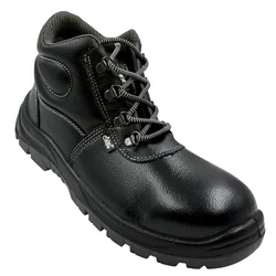 Allen Cooper AC 1008 High Ankle Safety Shoes, Black-Grey(Size-6)