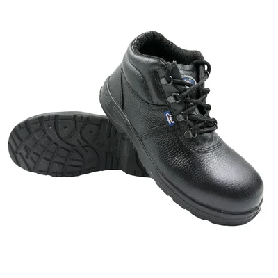 Allen Cooper AC-1144 High Ankle Safety Shoe With DIP-PU Sole, Black(Size-6)