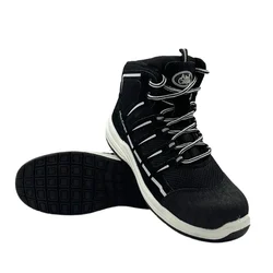 Allen Cooper ACL 11785 Hi Ankle Fabric And Leather Safety Shoes With Fiber Toe Cap, Anti Skid Sole & DD-PU Sole(Size-6)