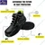 Allen Cooper AC-1266BLK ISI Marked Shock Resistant High Ankle Safety Shoe For Men, FRP Toe Cap For 200 Joules(Size-6)