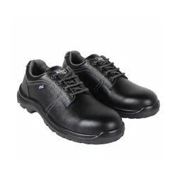Allen Cooper AC-1285BLK Men's Safety Shoe With Double Density DIP-PU Sole, Black(Size-5)