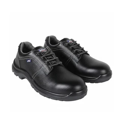 Allen Cooper AC-1285BLK Men's Safety Shoe With Double Density DIP-PU Sole, Black(Size-5)