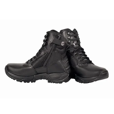 Allen Cooper AC-6053 ISI Marked Speed Lacing, Zipper Combat Safety Boot, Black(Size-5)
