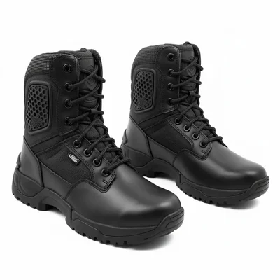 Allen Cooper AC 6078 Combat Boot, Premium Hi-Ankle Tactical Footwear with Side Zip for Elite Performance(Size-7)