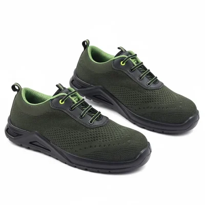 Allen Cooper ACF 1733 Safety Shoe, Lightweight Knitted Fabric Upper, 200J Steel Toe Cap, Double Density PU Sole(Size-9)