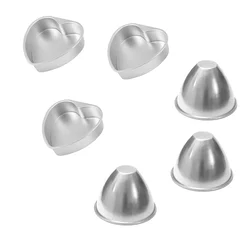 Pack of 6 Aluminium Heart and Doll Shape Cake Microwave Mould for 500g, 750g, 1Kg Cake 