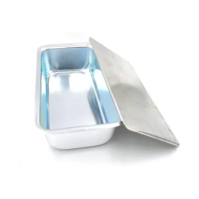 Pack of 2 Multipurpose Rectangular Aluminium Mould For Dry Cake Baking Pan With Lid(Capacity-750 Gm)
