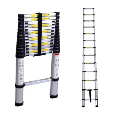 Big Apple 150 Kg Load Capacity 13 Steps (12.5 Ft) Multi-Purpose Aluminum Telescopic Extension Step Ladder