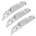 Wadfow pack of 3, Aluminum Alloy Folding knife 173mm, Box Cutter, Utility Knife ( WSK9461 )