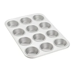  Aluminium Muffin Bakeware Tray 12 Cavity for Muffins, Cupcakes and more(Pack-1 pcs)
