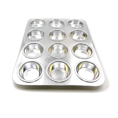 Aluminium Muffin Bakeware Tray 12 Cavity for Muffins, Cupcakes and more(Pack-1 pcs)