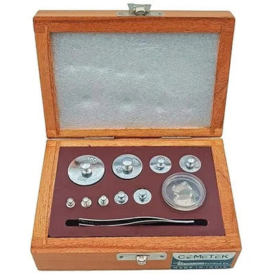 Cometek 1mg to 100g Analytical Weight Box Chrome Plated Set for Laboratory Physics Balance