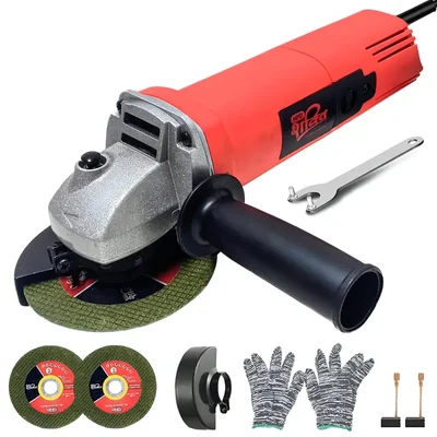 HPD Shakti 100mm (4") 850 Watt Copper Motor Angle Grinder With 2 Pcs Metal Cutting Wheels, 1 Pair Gloves & Accessories, 11000 RPM