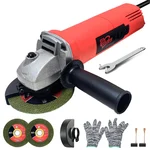 HPD Shakti 100mm (4") 850 Watt Copper Motor Angle Grinder With 2 Pcs Metal Cutting Wheels, 1 Pair Gloves & Accessories, 11000 RPM