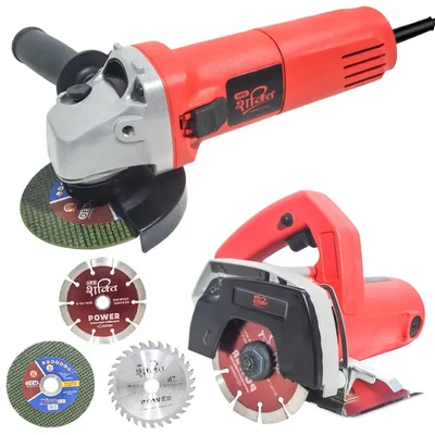 HPD Shakti 100mm (4") 850 Watt Angle Grinder & 110mm (4") 1050 Watt Marble Cutter Combo With Cutting Wheels & Accessories