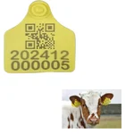 Livestock 50 PCS Numbered QR Code Animal Ear Tagger Identification ID Ear Tag For Big Size Cattle and Buffalo 35 x 45mm