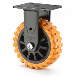  Heavy Duty Skid Proof 200 MM / 8 Inch PU With PP Core Double Ball Bearing Fixed Caster Wheel