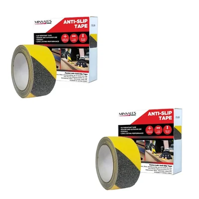 Minsales Anti Skid Tape - 20 Meter x 50 MM, Fall Resistant, PET Material and Solvent Acrylic Adhesive ( Pack of 2 )