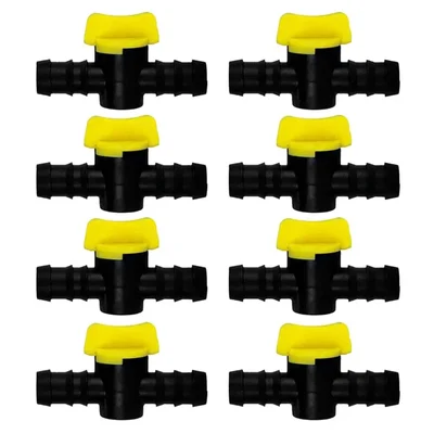 APPSTER 16MM Drip Irrigation Straight Connector with Tap Joiner & Flow Regulator | Pipe Joint Connectors for Gardens(Quantity-Pack Of 10)