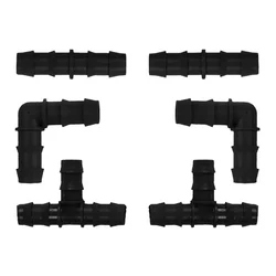 APPSTER 16MM Drip Irrigation Connectors Kit | Elbow, Tee & Straight Pipe Joint Fittings for Home Garden Dripline(Quantity-Pack  Of 30 (10 pcs each))