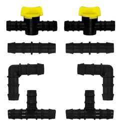 APPSTER 16mm Drip Irrigation Accessories Kit | Elbows, Tees, Straight Connectors & Taps for Garden Watering Systems(Quantity-Pack Of 40 ( 10 pcs each))