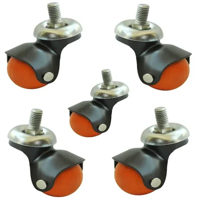 APPSTER 5 pcs 3/8 inch Thread Type 60 Rotating Bearing Casters Wheel, 150 kg Load Capacity