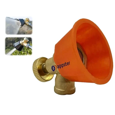 APPSTER Adjustable Brass Sprayer Nozzle with Windproof Cap, 2 Spray Modes High-Pressure Misting Nozzle for Agriculture