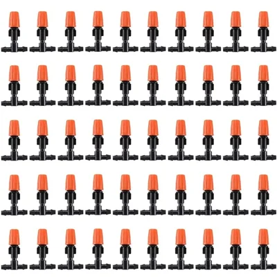 APPSTER Drip Irrigation Misting Nozzles With Tee Adjustable Garden Dripper Fogger Spray Emitters Sprinkler (Pack of 25)